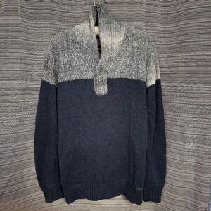 J. B. HOLT Men’s "The Jefferson" Cotton Blend Grey & Blue Sweater Size XL